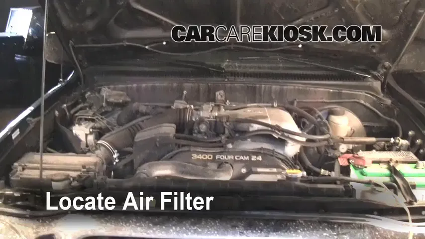 2004 Toyota Tacoma Pre Runner 3.4L V6 Crew Cab Pickup (4 Door) Air Filter (Engine) Replace